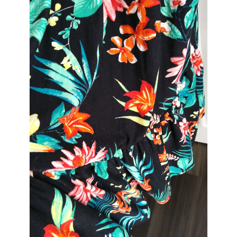 Derek Heart Hawaiian cami babydoll maxi dress sz S blk floral hi-low beachy - Picture 8 of 9